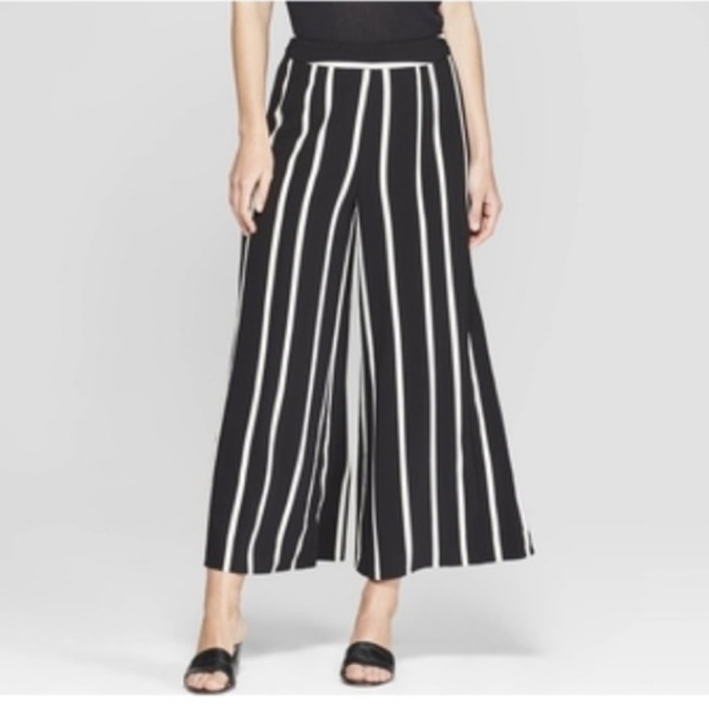Who What Wear Black White Palazzo Pants Sz 10